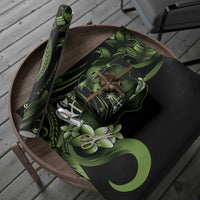 Green Hafa Adai Guam Wrapping Paper Chamorro Latte Stone Hand With Plumeria - Polynesian Pride