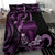 Purple Hafa Adai Guam Bedding Set Chamorro Latte Stone Hand With Plumeria