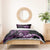 Purple Hafa Adai Guam Bedding Set Chamorro Latte Stone Hand With Plumeria