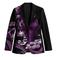 Purple Hafa Adai Guam Blazer Chamorro Latte Stone Hand With Plumeria - Polynesian Pride