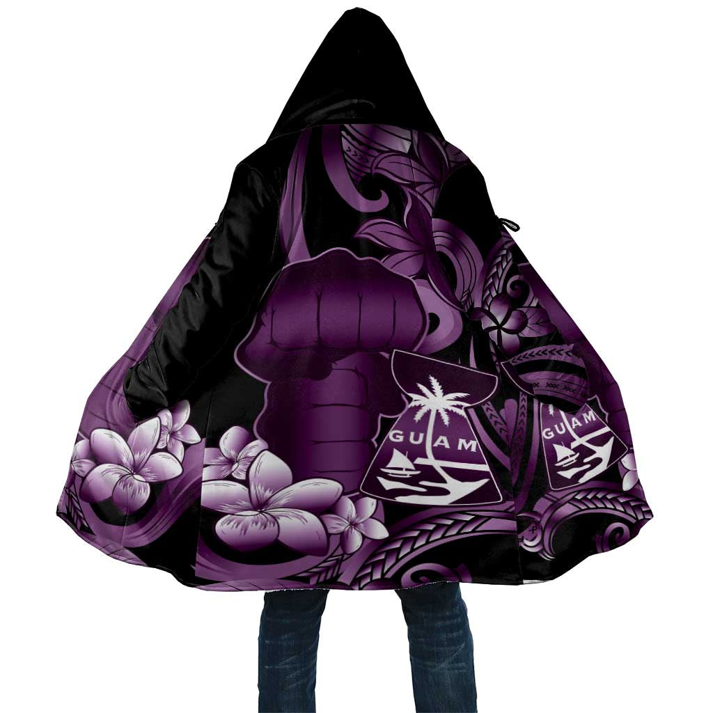 Purple Hafa Adai Guam Cloak Chamorro Latte Stone Hand With Plumeria - Polynesian Pride