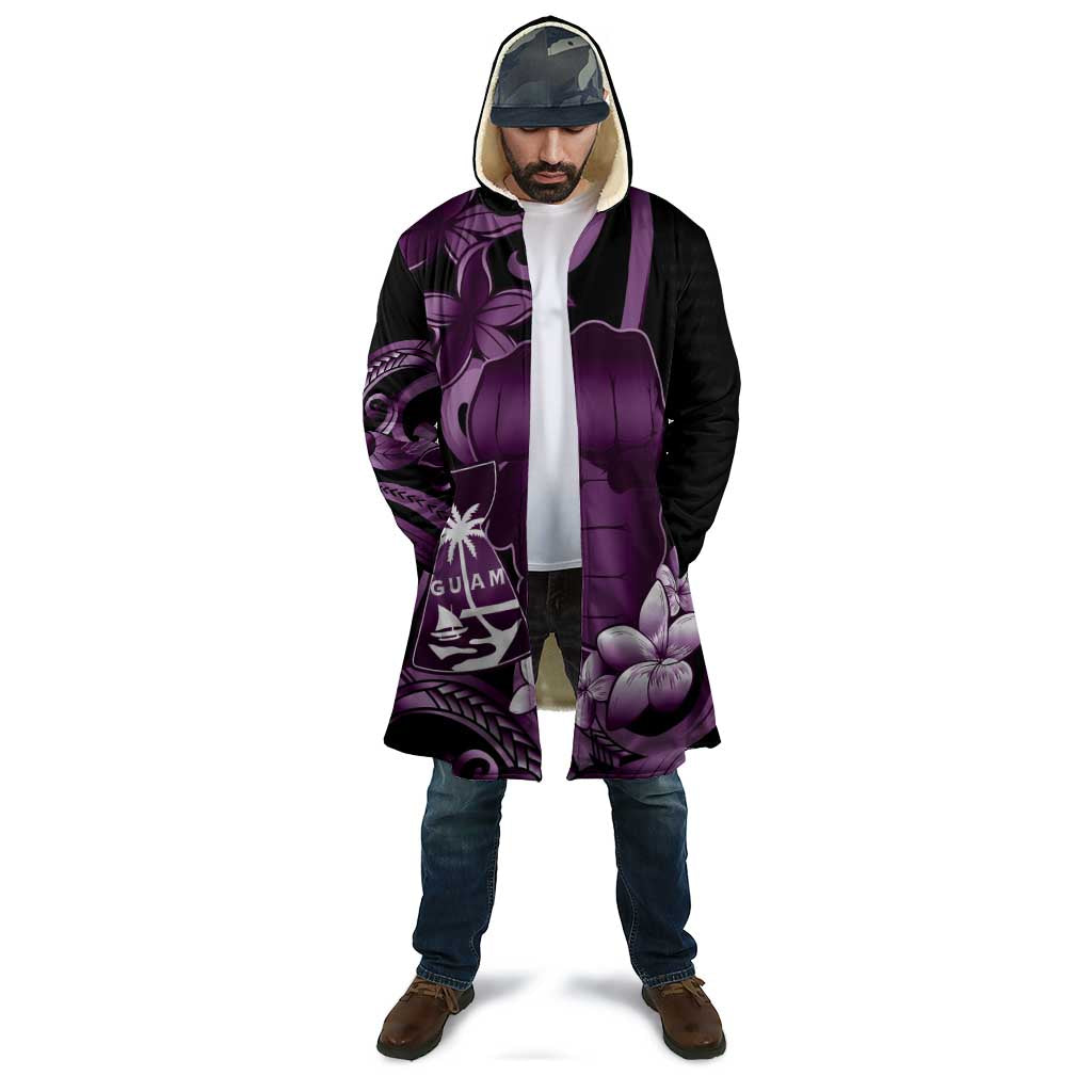 Purple Hafa Adai Guam Cloak Chamorro Latte Stone Hand With Plumeria - Polynesian Pride