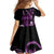 Purple Hafa Adai Guam Family Matching Off Shoulder Maxi Dress and Hawaiian Shirt Chamorro Latte Stone Hand With Plumeria