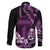 Purple Hafa Adai Guam Family Matching Off Shoulder Maxi Dress and Hawaiian Shirt Chamorro Latte Stone Hand With Plumeria