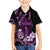 Purple Hafa Adai Guam Family Matching Off Shoulder Maxi Dress and Hawaiian Shirt Chamorro Latte Stone Hand With Plumeria