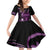 Purple Hafa Adai Guam Family Matching Off Shoulder Short Dress and Hawaiian Shirt Chamorro Latte Stone Hand With Plumeria