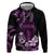 Purple Hafa Adai Guam Hoodie Chamorro Latte Stone Hand With Plumeria