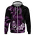 Purple Hafa Adai Guam Hoodie Chamorro Latte Stone Hand With Plumeria