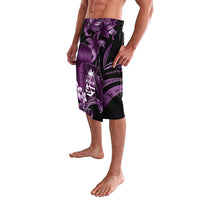 Purple Hafa Adai Guam Lavalava Chamorro Latte Stone Hand With Plumeria