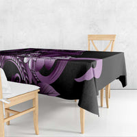 Purple Hafa Adai Guam Tablecloth Chamorro Latte Stone Hand With Plumeria