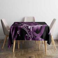 Purple Hafa Adai Guam Tablecloth Chamorro Latte Stone Hand With Plumeria