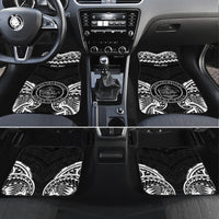 Palau Constitution Day Car Mats Belau Seal With Polynesian Pattern - Black