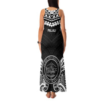 Palau Constitution Day Family Matching Tank Maxi Dress and Hawaiian Shirt Belau Seal With Polynesian Pattern - Black