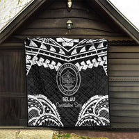 Palau Constitution Day Quilt Belau Seal With Polynesian Pattern - Black