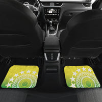 Cook Islands Independence Day Car Mats Kuki Airani Tiare Maori Polynesian Pattern - Green