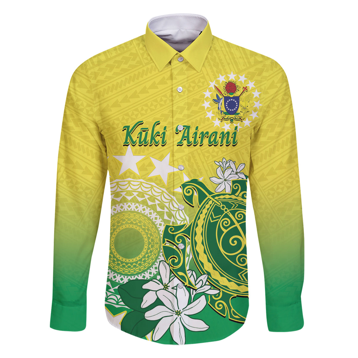 Cook Islands Independence Day Family Matching Mermaid Dress and Hawaiian Shirt Kuki Airani Tiare Maori Polynesian Pattern - Green