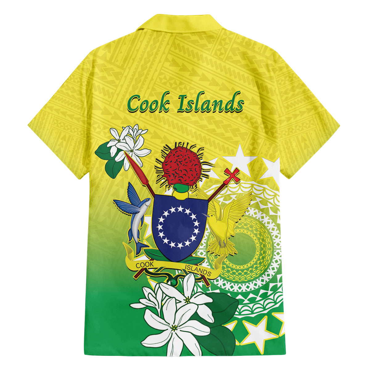 Cook Islands Independence Day Family Matching Tank Maxi Dress and Hawaiian Shirt Kuki Airani Tiare Maori Polynesian Pattern - Green