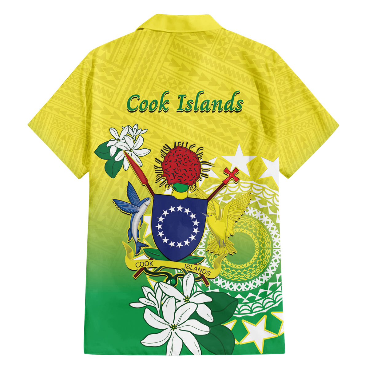 Cook Islands Independence Day Hawaiian Shirt Kuki Airani Tiare Maori Polynesian Pattern - Green