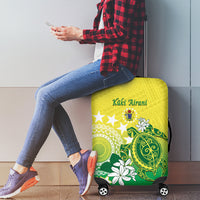 Cook Islands Independence Day Luggage Cover Kuki Airani Tiare Maori Polynesian Pattern - Green LT14 - Polynesian Pride