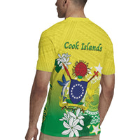 Cook Islands Independence Day Rugby Jersey Kuki Airani Tiare Maori Polynesian Pattern - Green