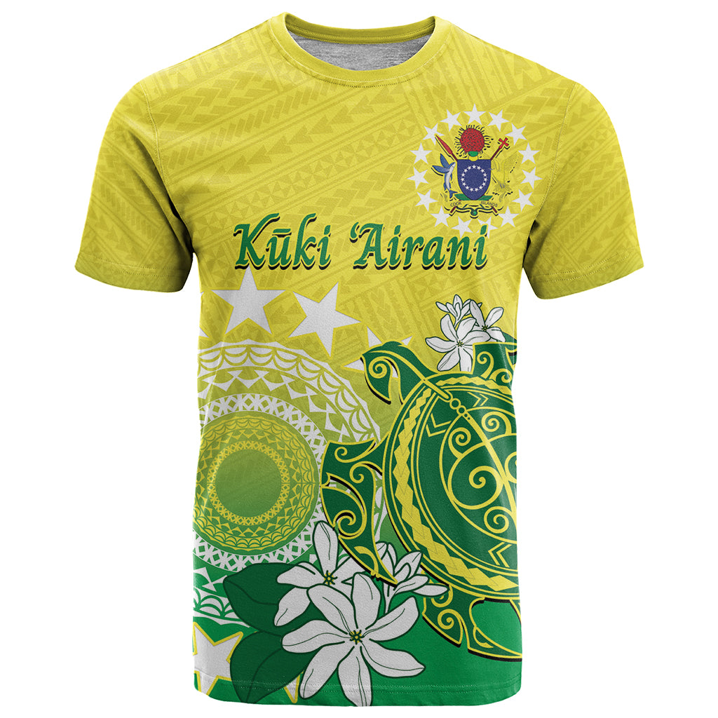 Cook Islands Independence Day T Shirt Kuki Airani Tiare Maori Polynesian Pattern - Green LT14 Green - Polynesian Pride