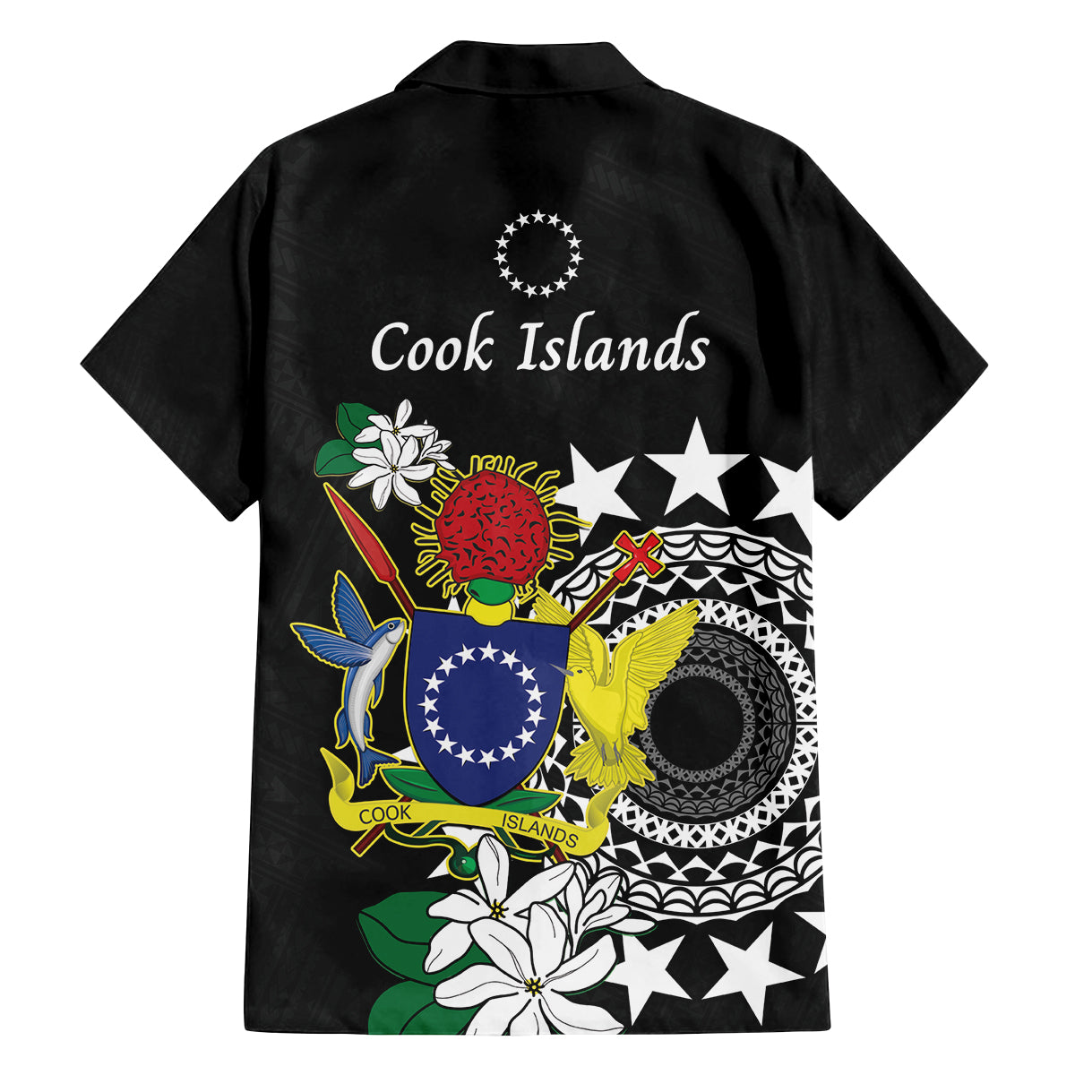 Cook Islands Independence Day Family Matching Tank Maxi Dress and Hawaiian Shirt Kuki Airani Tiare Maori Polynesian Pattern - Black