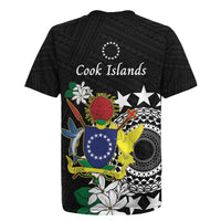 Cook Islands Independence Day Rugby Jersey Kuki Airani Tiare Maori Polynesian Pattern - Black