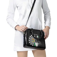 Cook Islands Independence Day Shoulder Handbag Kuki Airani Tiare Maori Polynesian Pattern - Black