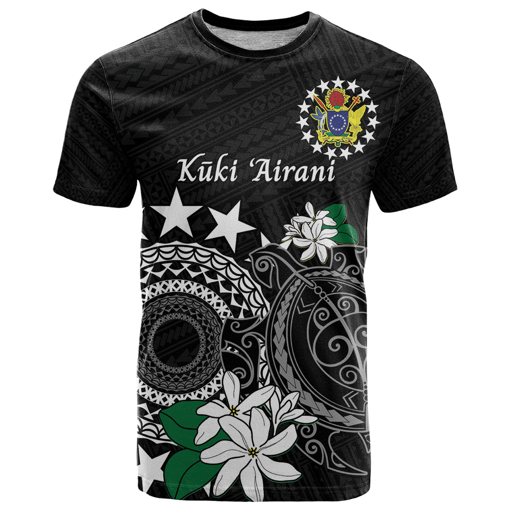 Cook Islands Independence Day T Shirt Kuki Airani Tiare Maori Polynesian Pattern - Black LT14 Black - Polynesian Pride