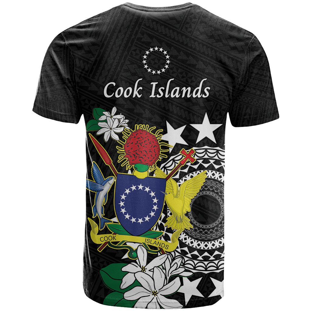 Cook Islands Independence Day T Shirt Kuki Airani Tiare Maori Polynesian Pattern - Black LT14 - Polynesian Pride
