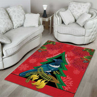 New Zealand Christmas In July Area Rug Kowhai Tui Bird With Pohutukawa - Red