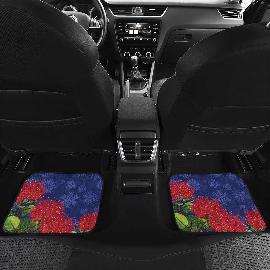 New Zealand Christmas In July Car Mats Kowhai Tui Bird With Pohutukawa - Blue