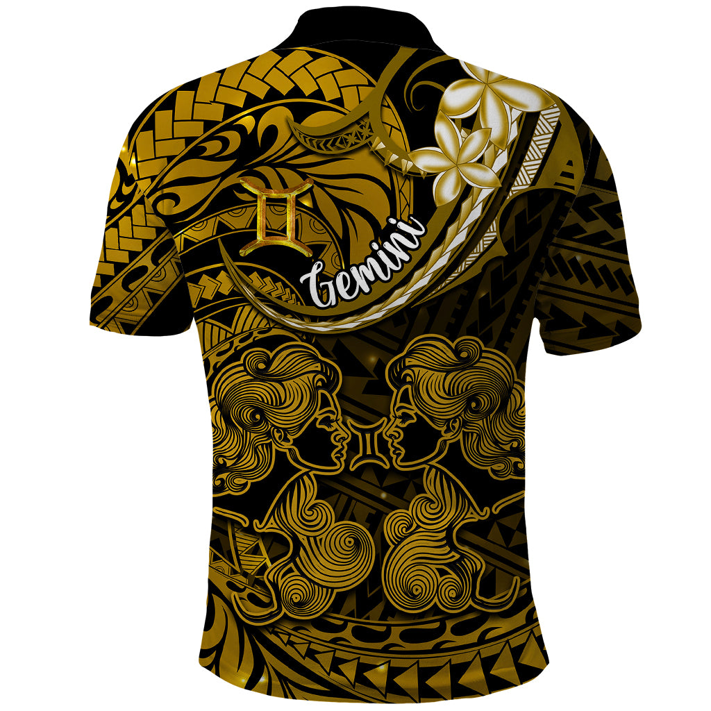 Polynesian Pride Gemini Zodiac Polo Shirt Astrological Sign Tribal Plumeria Gold Galaxy LT14 - Polynesian Pride