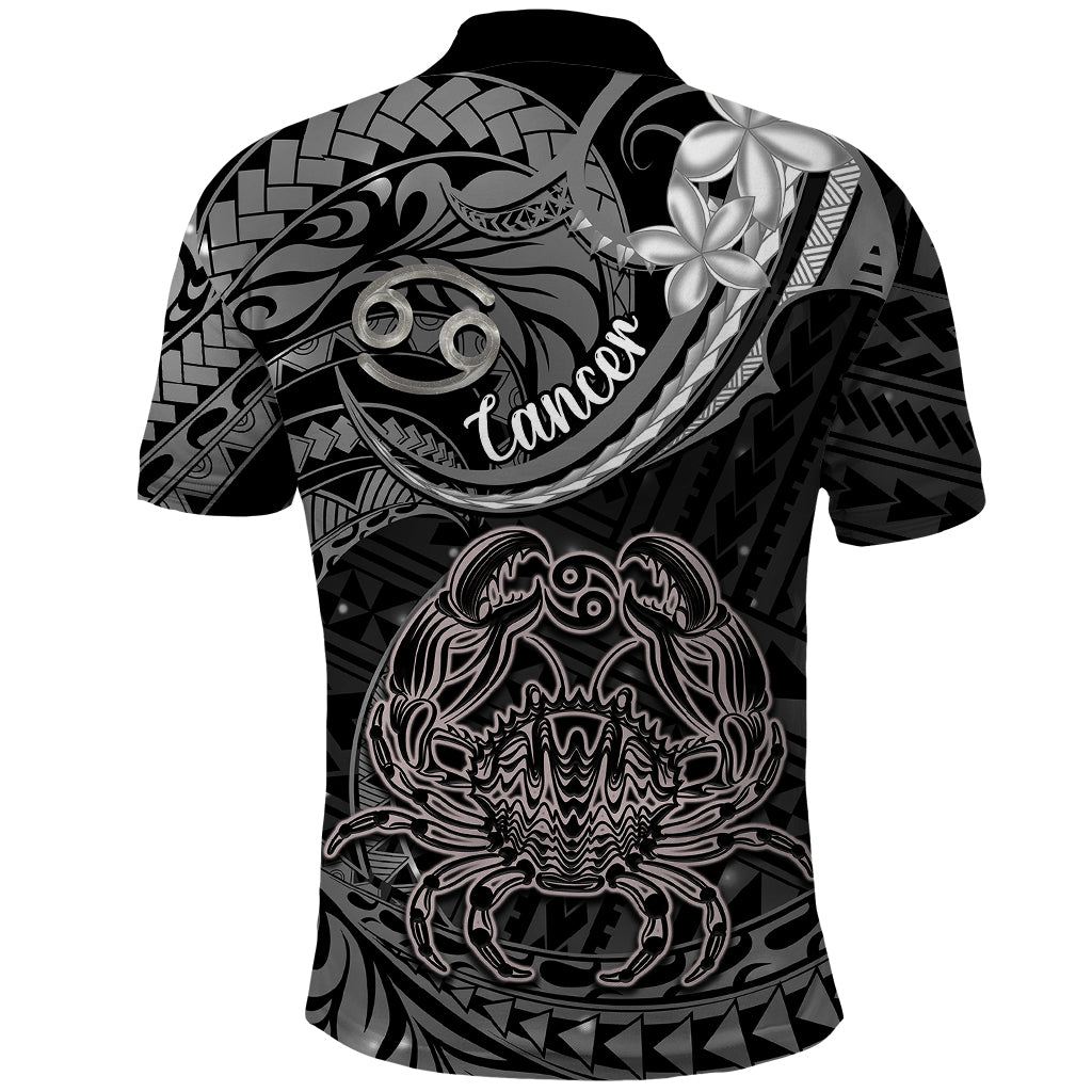 Polynesian Pride Cancer Zodiac Polo Shirt Astrological Sign Tribal Plumeria Grey Galaxy LT14 - Polynesian Pride
