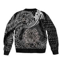 Polynesian Pride Cancer Zodiac Sleeve Zip Bomber Jacket Astrological Sign Tribal Plumeria Grey Galaxy LT14 - Polynesian Pride