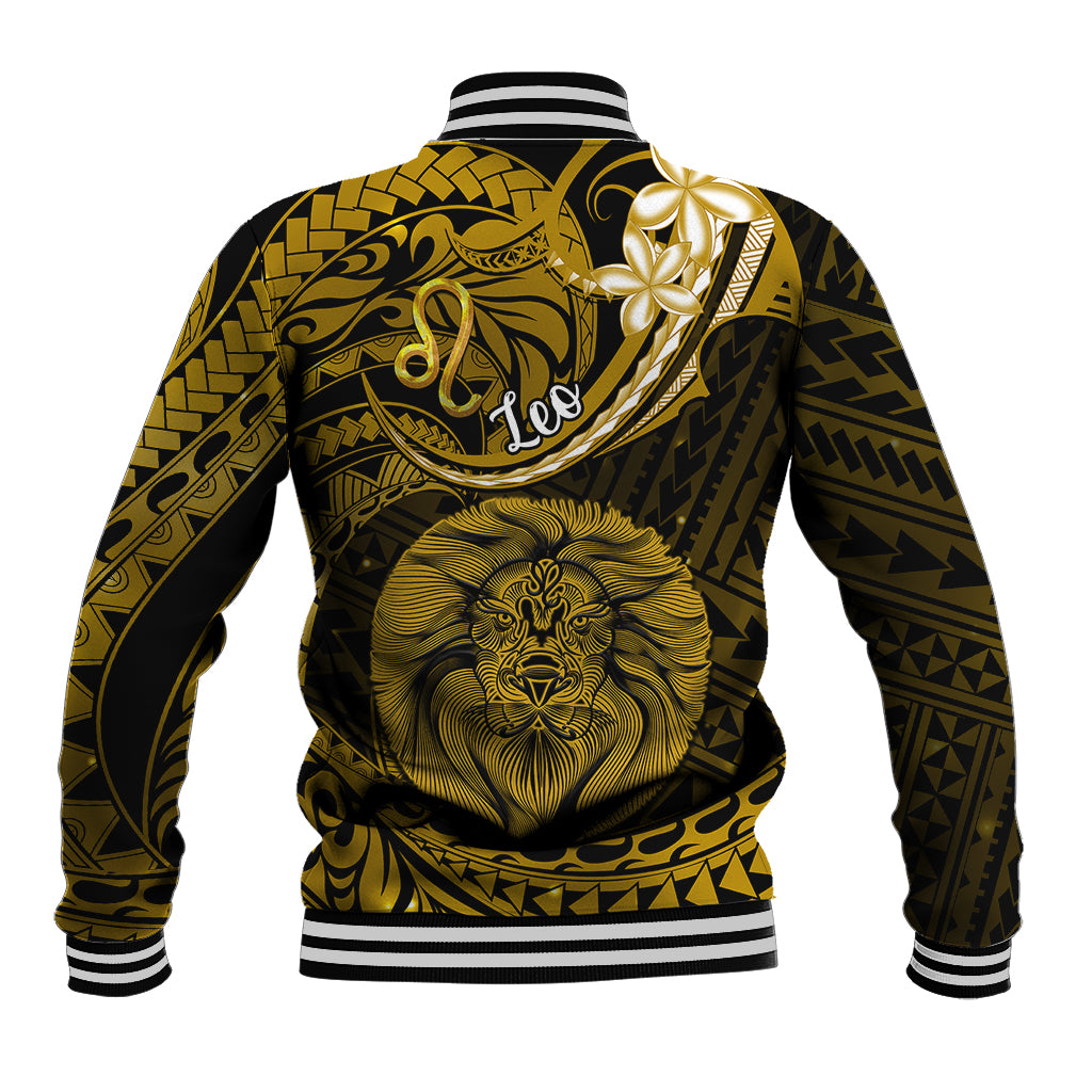 Polynesian Pride Leo Zodiac Baseball Jacket Astrological Sign Tribal Plumeria Gold Galaxy LT14 - Polynesian Pride