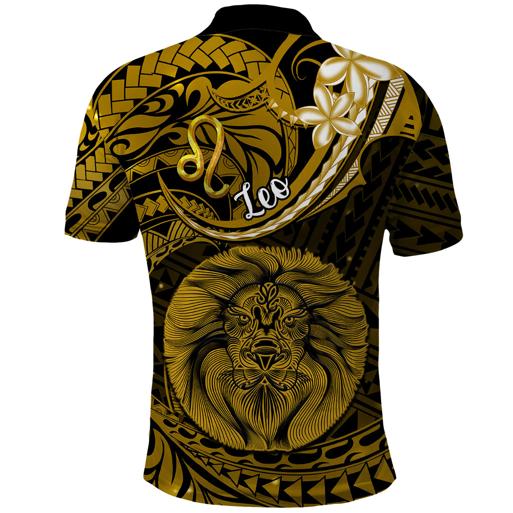 Polynesian Pride Leo Zodiac Polo Shirt Astrological Sign Tribal Plumeria Gold Galaxy LT14 - Polynesian Pride