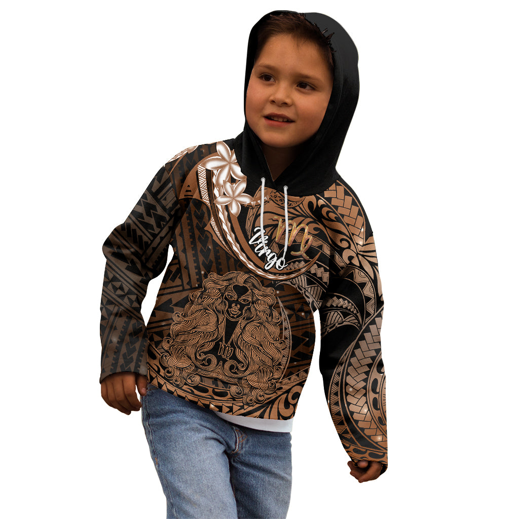 Polynesian Pride Virgo Zodiac Kid Hoodie Astrological Sign Tribal Plumeria Brown Galaxy LT14 - Polynesian Pride