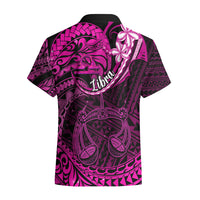 Polynesian Pride Libra Zodiac Hawaiian Shirt Astrological Sign Tribal Plumeria Pink Galaxy LT14 - Polynesian Pride