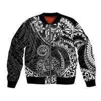 Polynesian Pride Scorpio Zodiac Bomber Jacket Astrological Sign Tribal Plumeria Black LT14 Unisex Black - Polynesian Pride