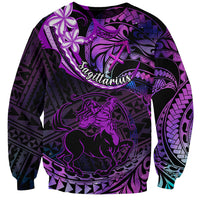 Polynesian Pride Sagittarius Zodiac Sweatshirt Astrological Sign Tribal Plumeria Purple Galaxy LT14 Unisex Purple - Polynesian Pride