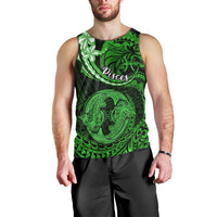 Polynesian Pride Pisces Zodiac Men Tank Top Astrological Sign Tribal Plumeria Green Galaxy LT14 - Polynesian Pride