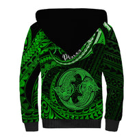 Polynesian Pride Pisces Zodiac Sherpa Hoodie Astrological Sign Tribal Plumeria Green Galaxy LT14 - Polynesian Pride