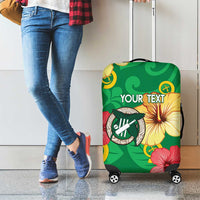 Custom Vanuatu Cricket Luggage Cover 2024 Tropical Flowers Version LT14 - Polynesian Pride