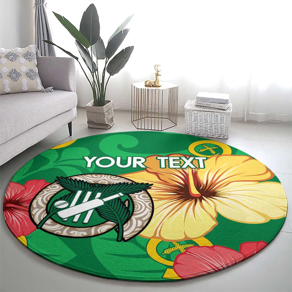 Custom Vanuatu Cricket Round Carpet 2024 Tropical Flowers Version LT14 - Polynesian Pride