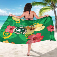 Custom Vanuatu Cricket Sarong 2024 Tropical Flowers Version