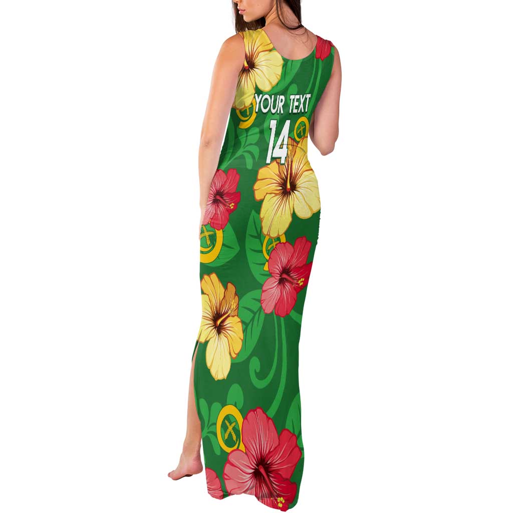 Custom Vanuatu Cricket Tank Maxi Dress 2024 Tropical Flowers Version
