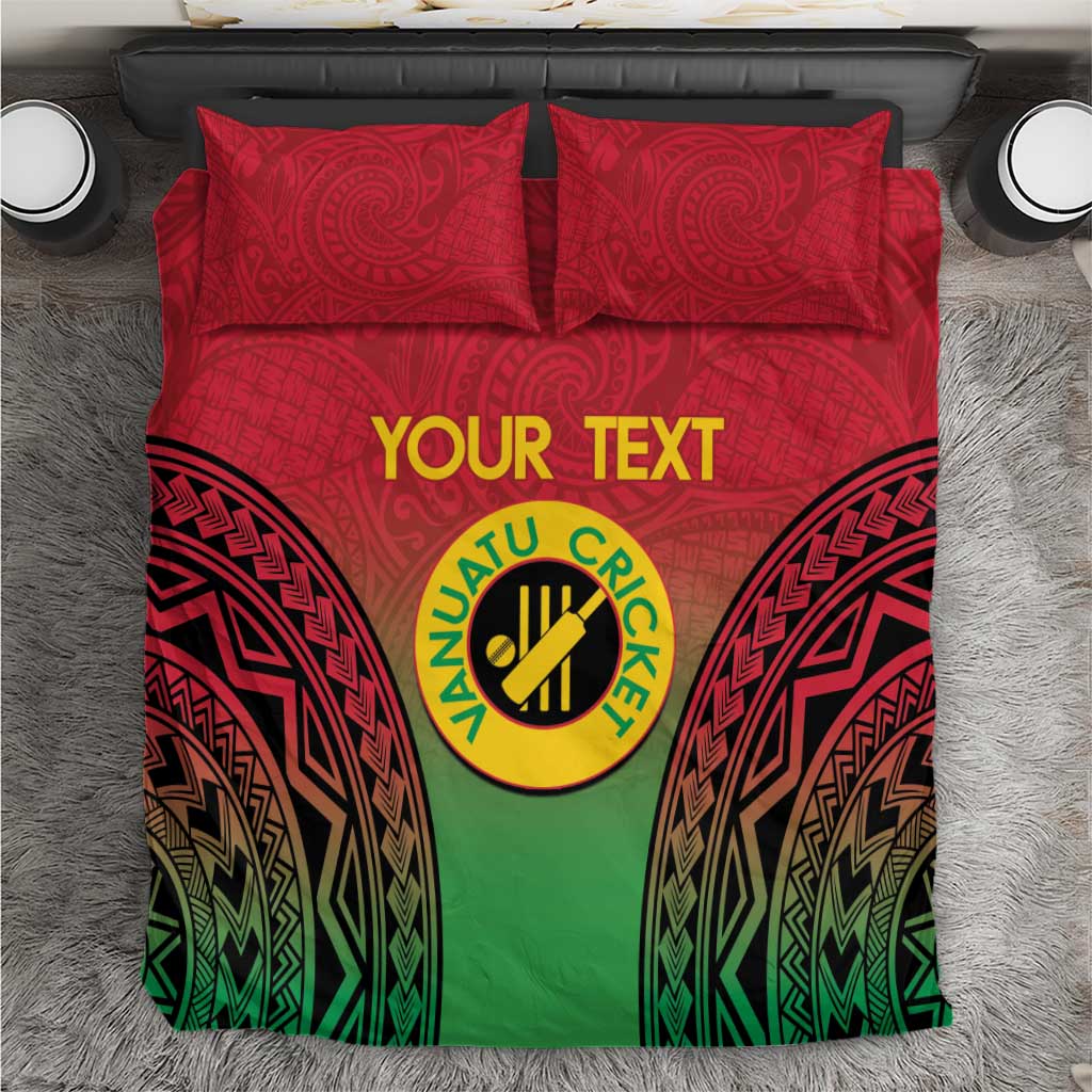 Custom Vanuatu Cricket Bedding Set 2024 Polynesian Pattern Sporty Style LT14 Red - Polynesian Pride