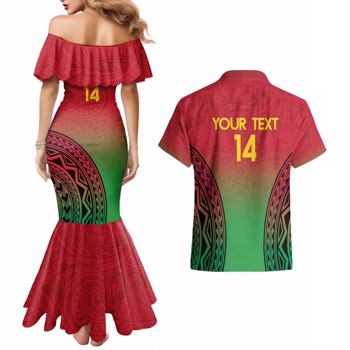 Custom Vanuatu Cricket Couples Matching Mermaid Dress and Hawaiian Shirt 2024 Polynesian Pattern Sporty Style