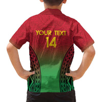 Custom Vanuatu Cricket Family Matching Off Shoulder Short Dress and Hawaiian Shirt 2024 Polynesian Pattern Sporty Style LT14 - Polynesian Pride